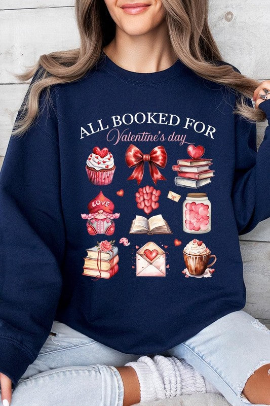 All Booked for Valentines Graphic Plus Sweatshirt