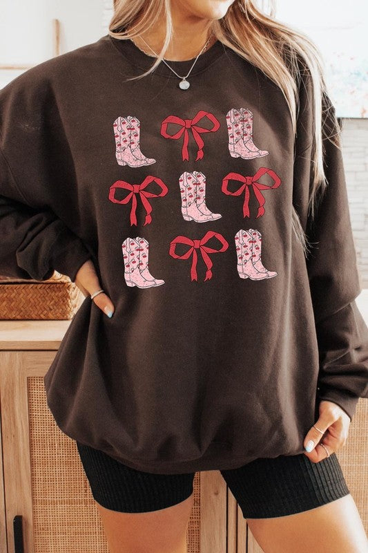 Cowgirl Valentine Graphic Plus Sweatshirt