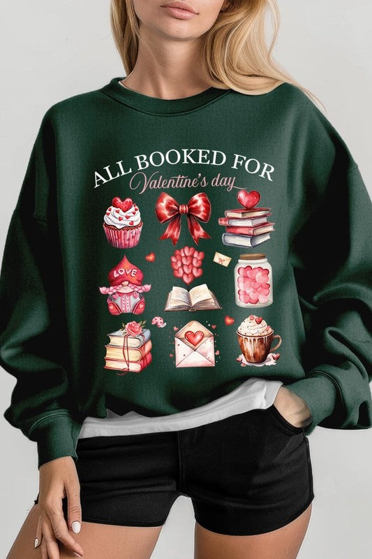 All Booked for Valentines Graphic Plus Sweatshirt