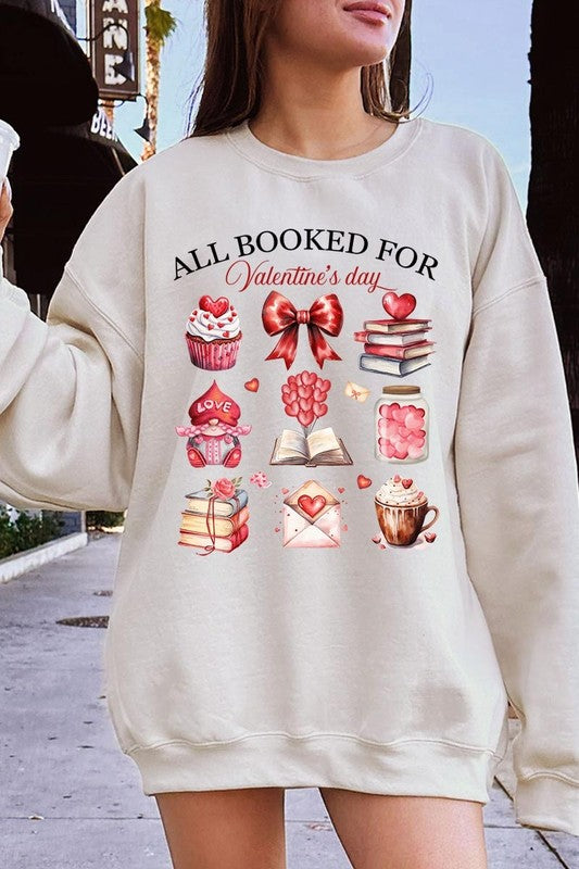 All Booked for Valentines Graphic Plus Sweatshirt