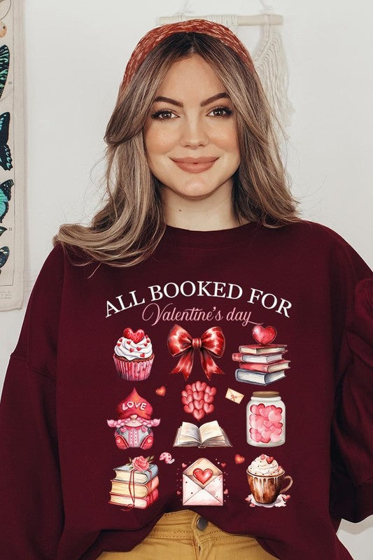 All Booked for Valentines Graphic Plus Sweatshirt