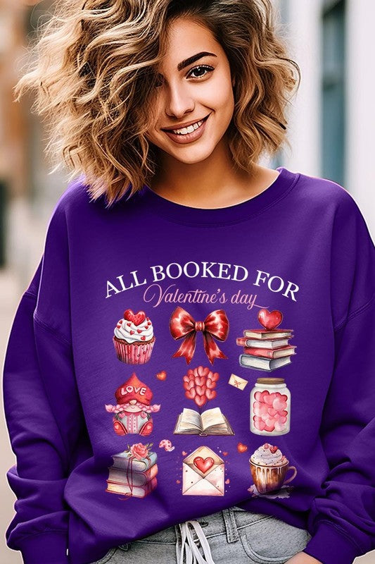 All Booked for Valentines Graphic Plus Sweatshirt