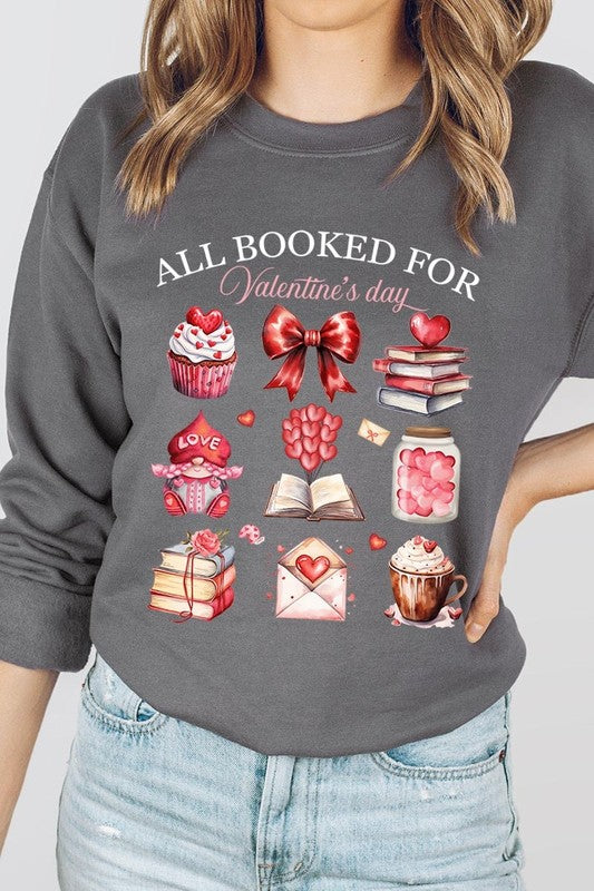 All Booked for Valentines Graphic Plus Sweatshirt