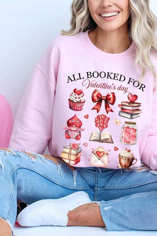 All Booked for Valentines Graphic Plus Sweatshirt