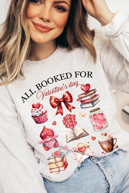 All Booked for Valentines Graphic Plus Sweatshirt