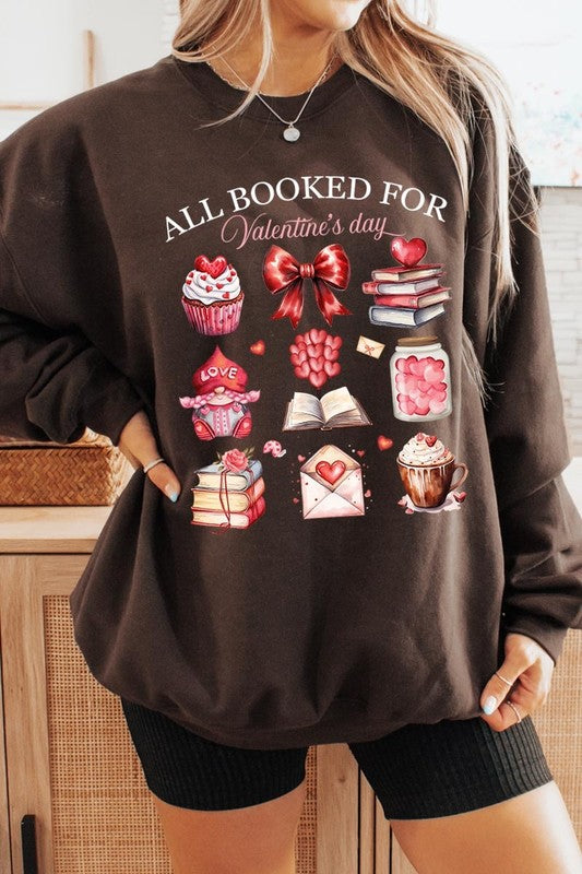 All Booked for Valentines Graphic Plus Sweatshirt