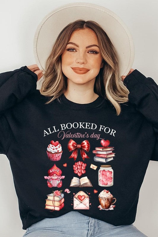 All Booked for Valentines Graphic Plus Sweatshirt